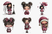Whimsical Girl Clipart, an Illustration by CreationArt (Thumbnail 5 of 5)
