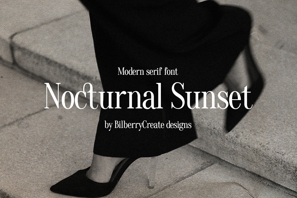 Nocturnal Sunset modern serif font, a Serif Font by BilberryCreates (Photo 1 of 13)