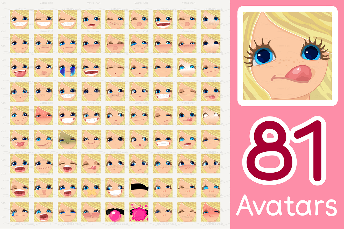 vector BIG avatars SET, a Templates & Theme by WINDmade (Photo 24 of 40)