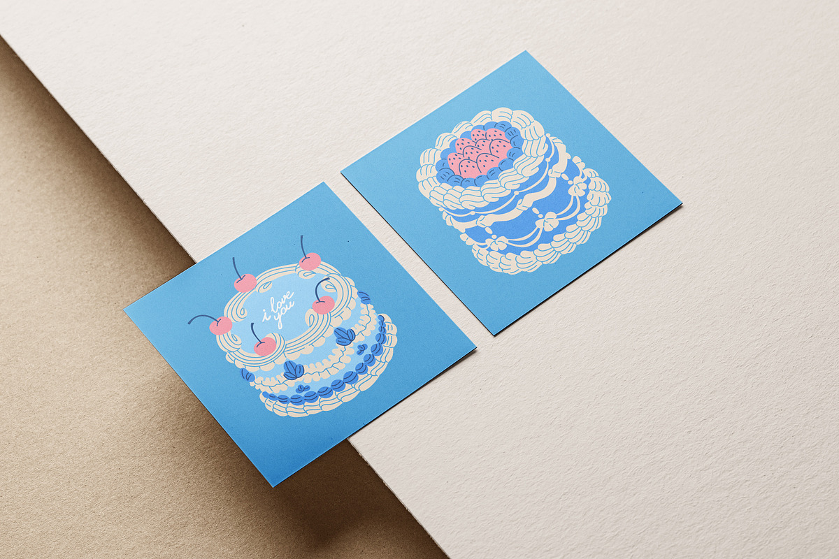 Vintage holiday cakes set, a Food Illustration by Good Studio (Photo 8 of 9)
