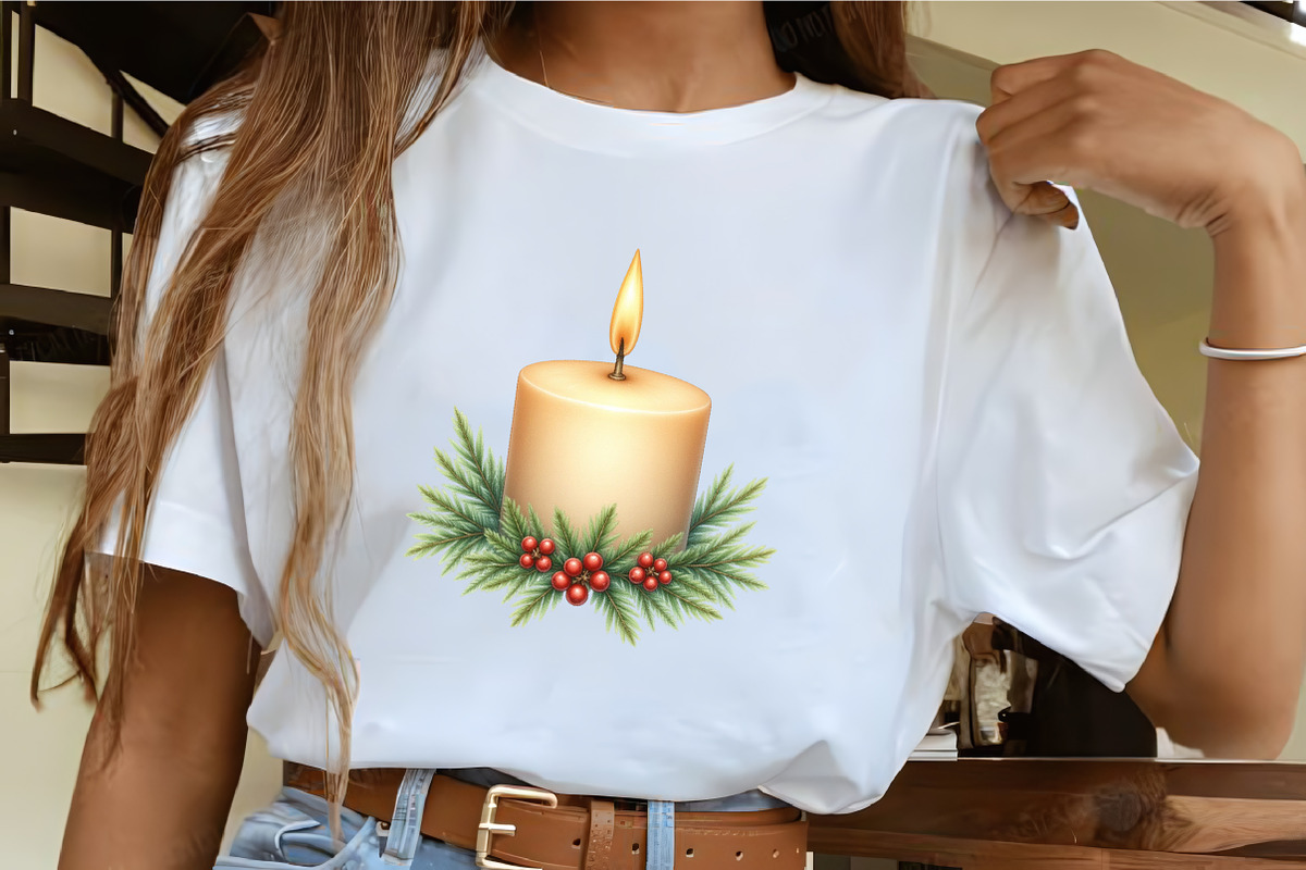 Holiday Candle with Pine Garland Cli, an Illustration by CrexoraLab (Photo 4 of 5)