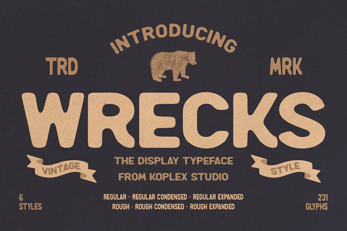 Wrecks - Vintage Font, a Handwritten Font by Koplexs Studio (Photo 1 of 10)