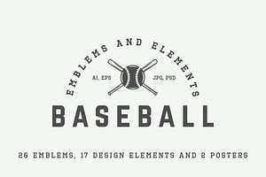 Retro Baseball Emblems And Elements.