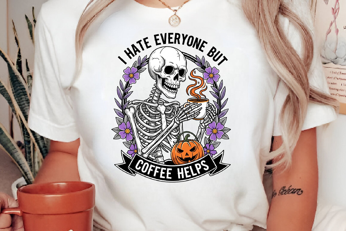 Skeleton Halloween Coffee Sublimatio, an Illustration by CreationArt (Photo 3 of 4)