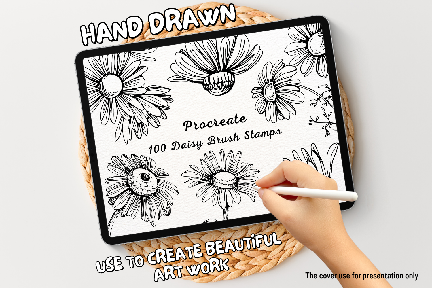 100 Daisy Procreate Stamps, a Brush Add-On by Painter Creative Books