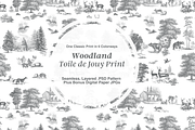 Woodland Toile de Jouy Pattern, a Pattern Graphic by Hughes Studio (Thumbnail 1 of 7)
