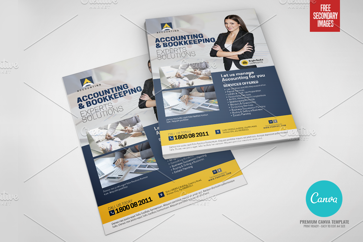 Accounting Sales and Tax Canva Flyer, a Flyer Template by PSDPixel (Photo 3 of 4)