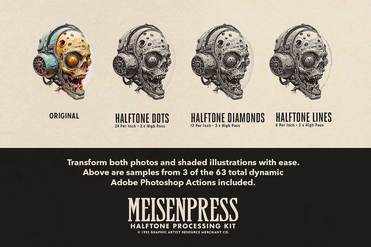 Meisenpress Halftone Processing Kit, an Action Add-On by G.A.R.M. Company (Photo 2 of 10)