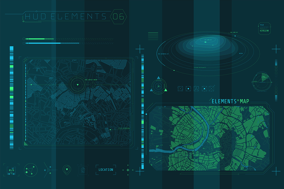 HUD Pro Infographic Elements, an Object Graphic by ConceptCafe (Photo 26 of 30)