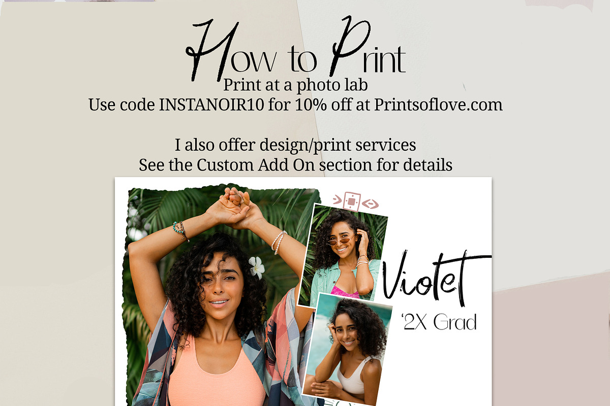 Senior Annoucement Template Card, a Card Template by InstaNoirDesigns (Photo 5 of 9)