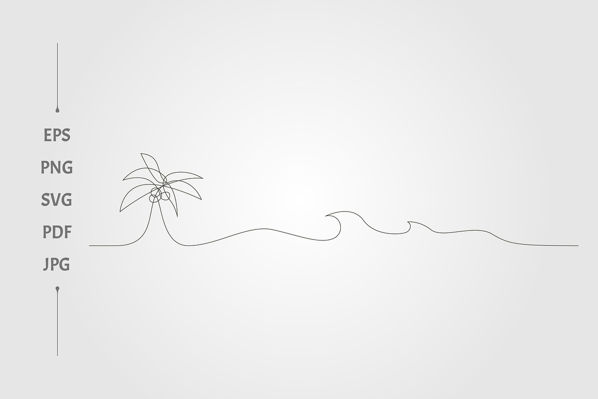 Minimalist line art coconut tree, an Object Graphic by lawoel (Photo 2 of 3)