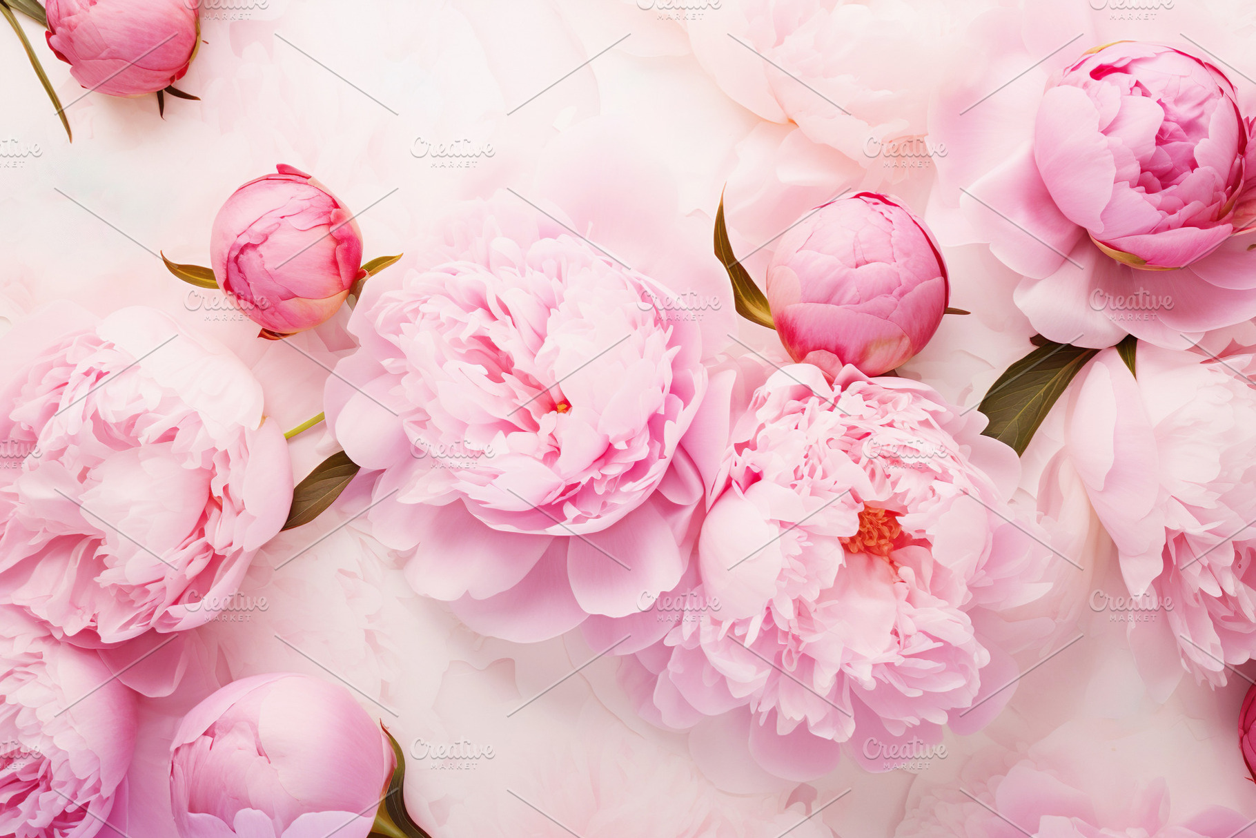 Lush Workspace with Pink Peonies, a Wallpaper Photo by Iconogenic
