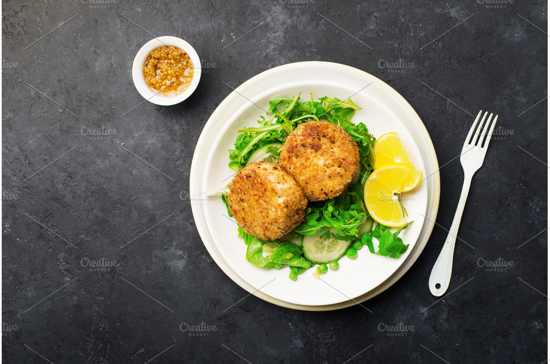 Cod fish potato cakes served with, a Food & Drink Photo by IleishAnna