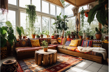 Warm Home interior boho living room, a Nature Photo by Ylivdesign