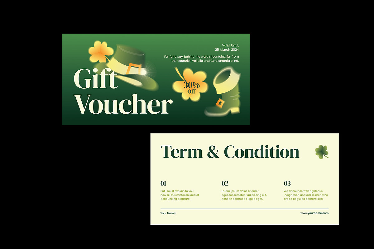 Saint Patricks Day Voucher, a Stationery Template by Neermana (Photo 3 of 4)