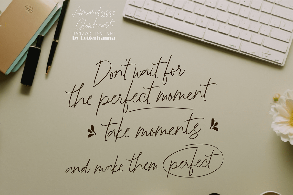 Amarilysse Glowheart Font, a Handwritten Font by Letterhanna Studio (Photo 6 of 13)