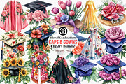 Floral Graduation Caps & Gowns, an Illustration by Canvas Craft (Thumbnail 1 of 8)
