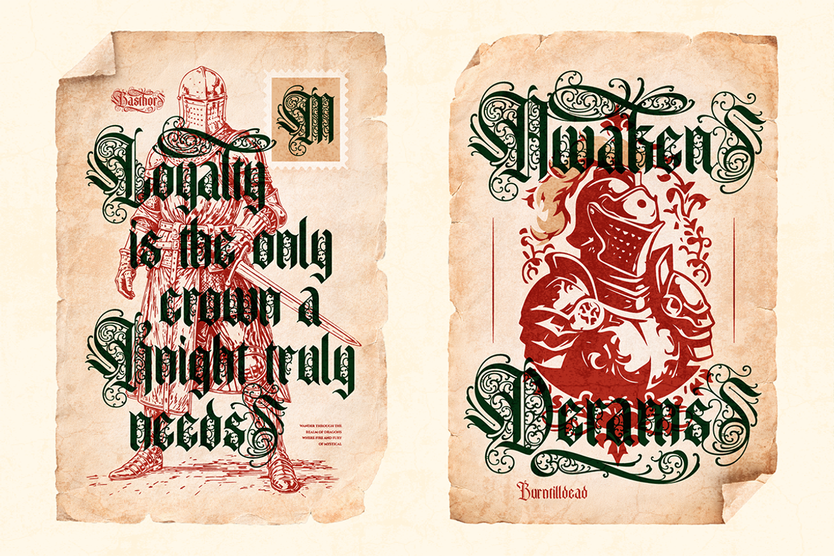 Basthor, a Blackletter Font by Burntilldead (Photo 5 of 12)