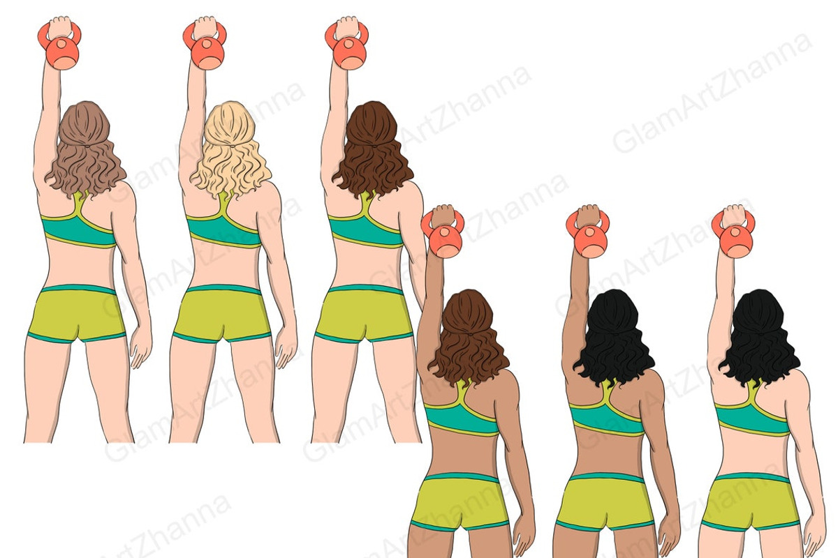 Fitness Girl Clipart Girls, a Sport Illustration by GlamArtZhanna (Photo 4 of 4)