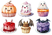 Watercolor Halloween Cake Clipart, an Illustration by Daily.Designs (Thumbnail 5 of 5)