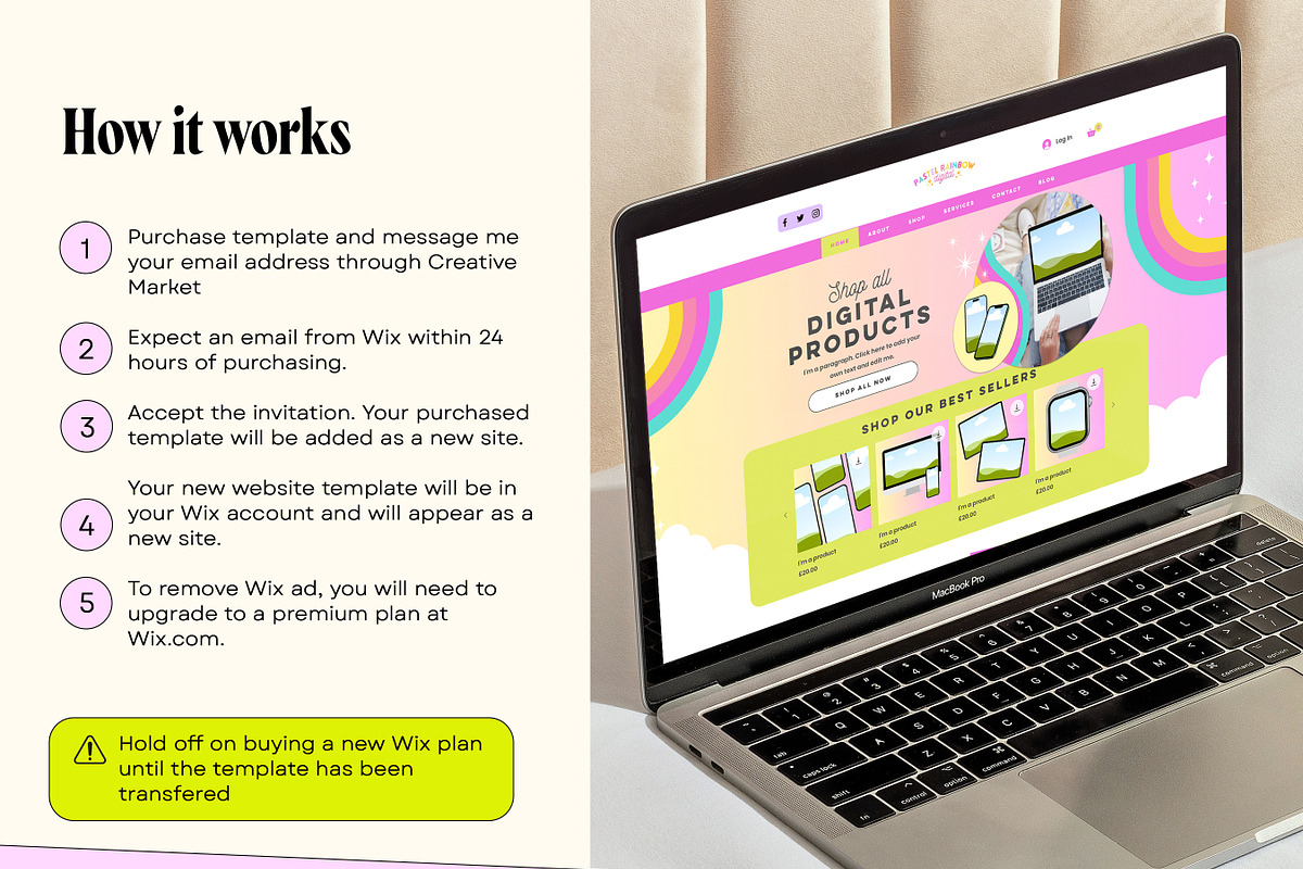 Rainbow Wix Website Template, a Wix Template by Template Twist Shop (Photo 5 of 10)