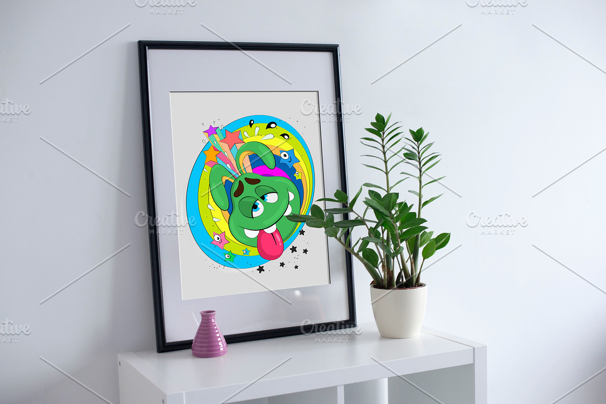 Funny smiling monster. Art., a Decorative Illustration by KENO Mascots (Photo 6 of 6)