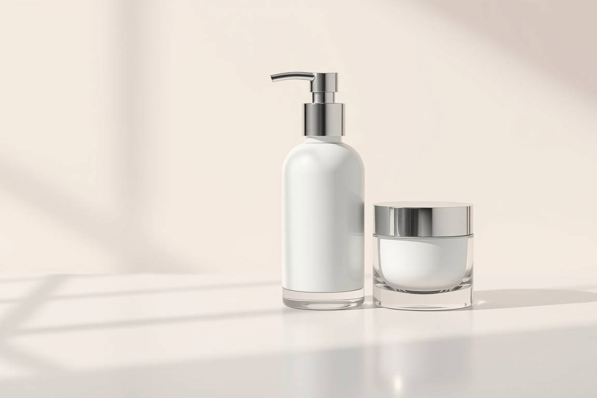 63 Skincare Bottle & Jar Set Mockup, an Advertising Mockup by adenpinkstore (Photo 3 of 25)