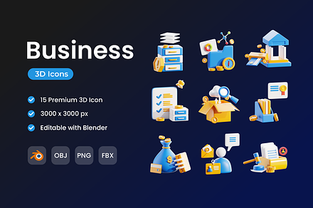 Business 3D Icon Pack, a 3D by Home Studio