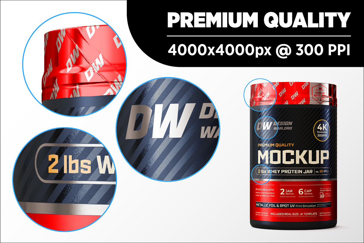 2lb Whey Protein Jar Mockup B1-Pro, a Packaging Mockup by Design Warlord (Photo 12 of 16)