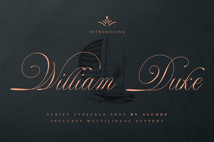 William Duke, a Script Font by Alcode