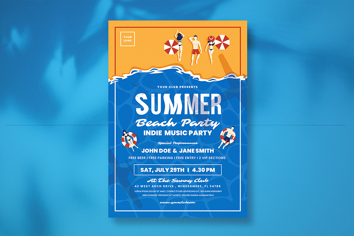 Summer Beach Party Flyer, a Flyer Template by Totem Design Studio (Photo 1 of 4)