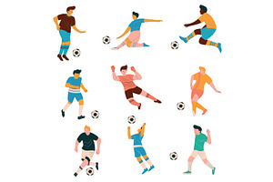Soccer Players Set, Male Footballer, a Sport Illustration by TopVectors