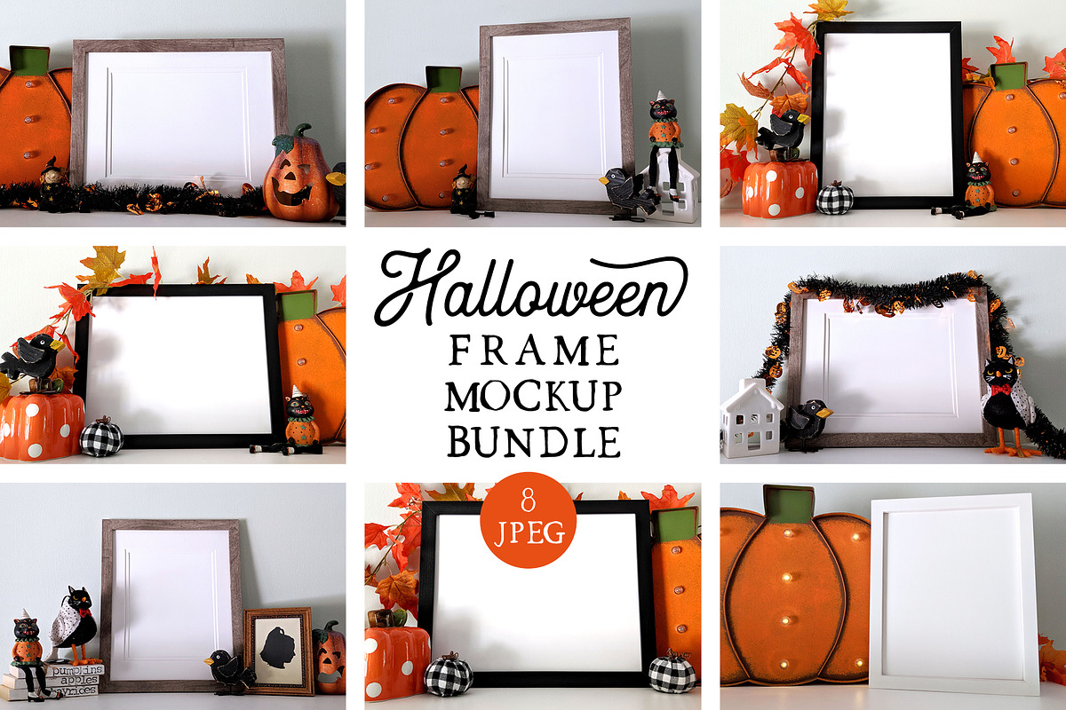 Halloween Frame Mockup Bundle, a Product Mockup by CatBoneDesign (Photo 1 of 10)