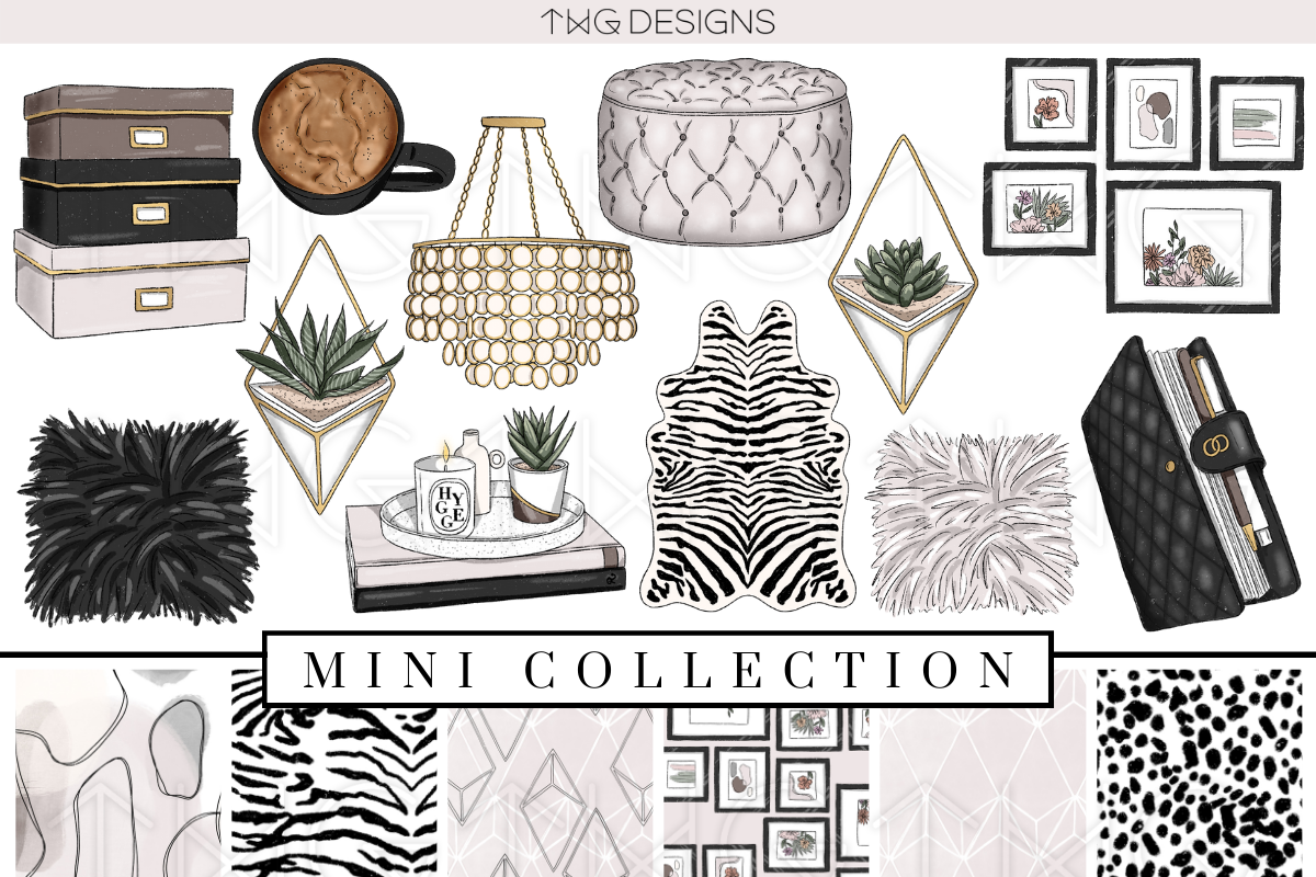 Chic Office Clip Art & Paper Bundle, an Animal Illustration by TWG Designs