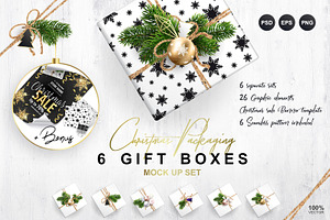Christmas Packaging. MockUp Set.