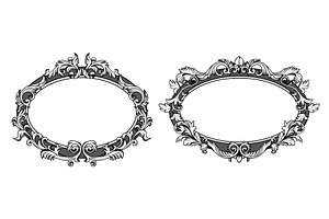 Ornate baroque flourish frame set, an Illustration by art PVP - market