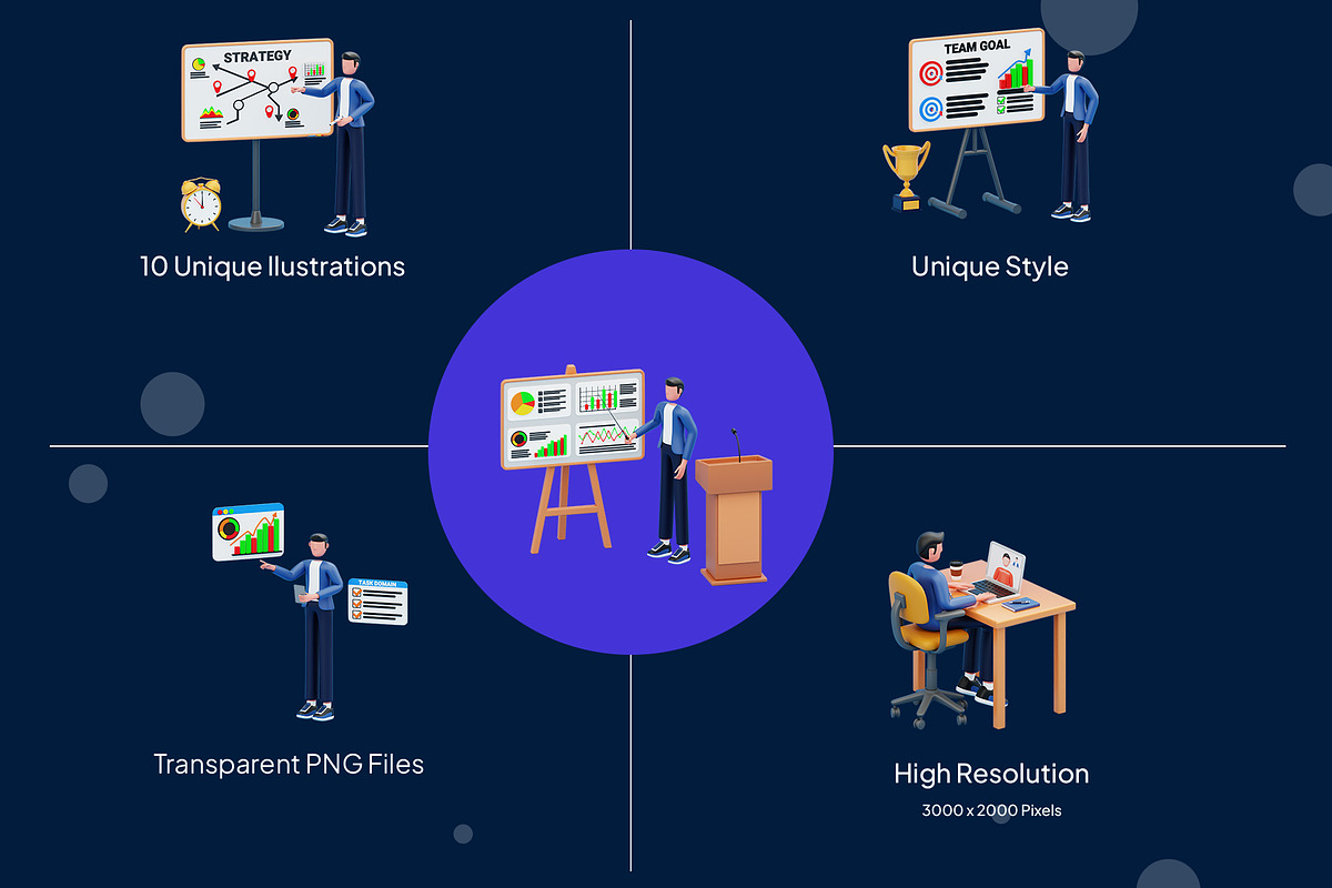 Business People 3D Illustration Pack, a Characters & Person 3D Model by novia99design (Photo 2 of 6)