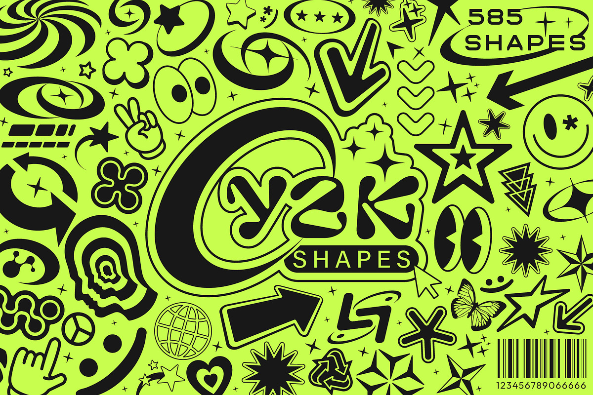 Y2K VECTOR SHAPES COLLECTION, a Pattern Graphic by craftlove (Photo 1 of 14)