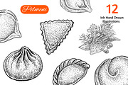 Pelmeni Set, a Food Illustration by Eugenia Hauss Design (Thumbnail 1 of 2)