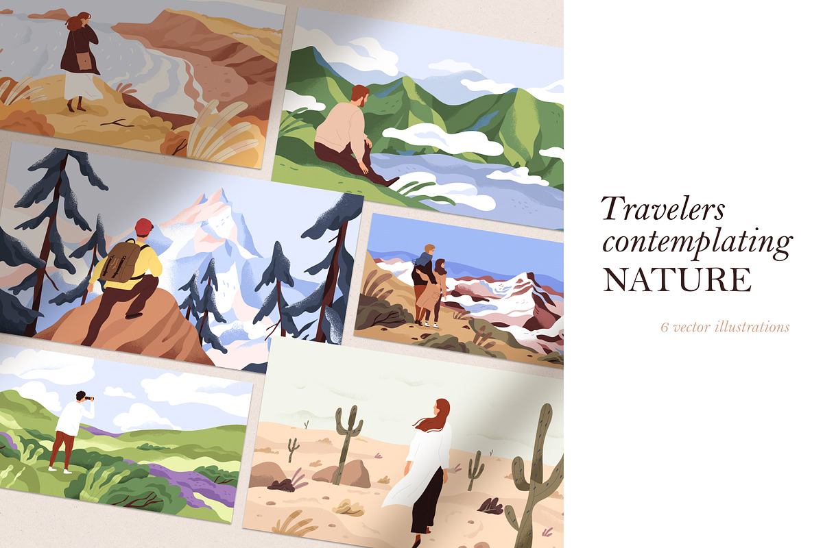 Travelers enjoying views set, a Person Illustration by Good Studio (Photo 1 of 12)