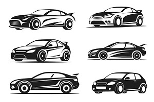 Car vector silhouette set, an Object Graphic by Billah Hub