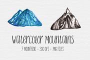 Watercolor Mountain Clipart, an Illustration by TigerlilyDesignCo (Thumbnail 1 of 2)