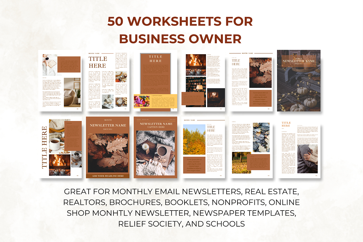 Autumn Newsletter Template 50 Pages, a Marketing Template by Digital By Nikoleta (Photo 3 of 10)