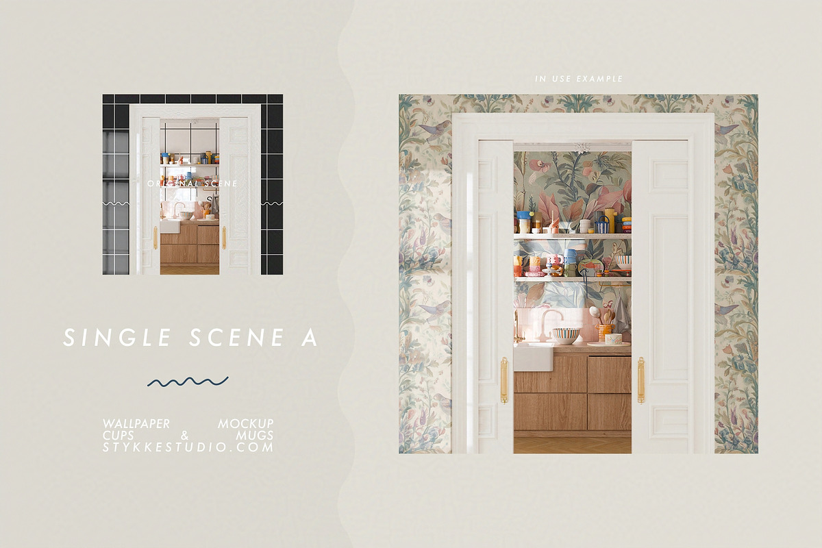 WALLPAPER MOCKUP | Kitchen Mockup, a Household Mockup by Stykke Studio (Photo 4 of 29)