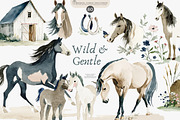 horse clipart horse illustration set, an Illustration by Patishop Art (Thumbnail 2 of 10)