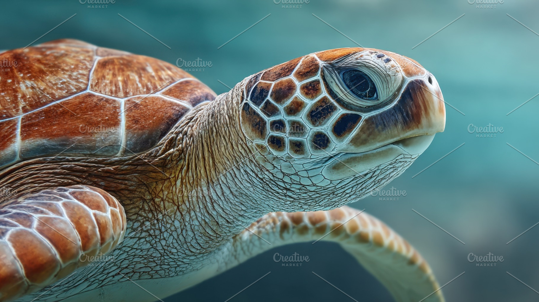 Swimming turtle in clear water, a Photo by Beautiful things