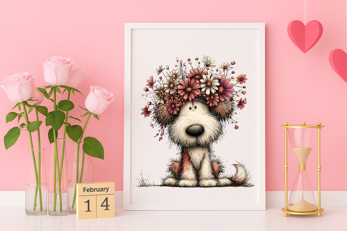 Whimsical Spring Dog Clipart Bundle, an Illustration by Canvas Craft