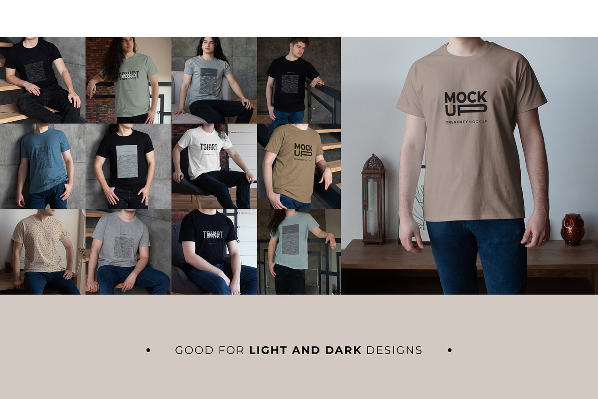 REALISTIC MALE T-SHIRT MOCKUP BUNDLE, a Shirt Mockup by TrendkeyMockups (Photo 3 of 7)