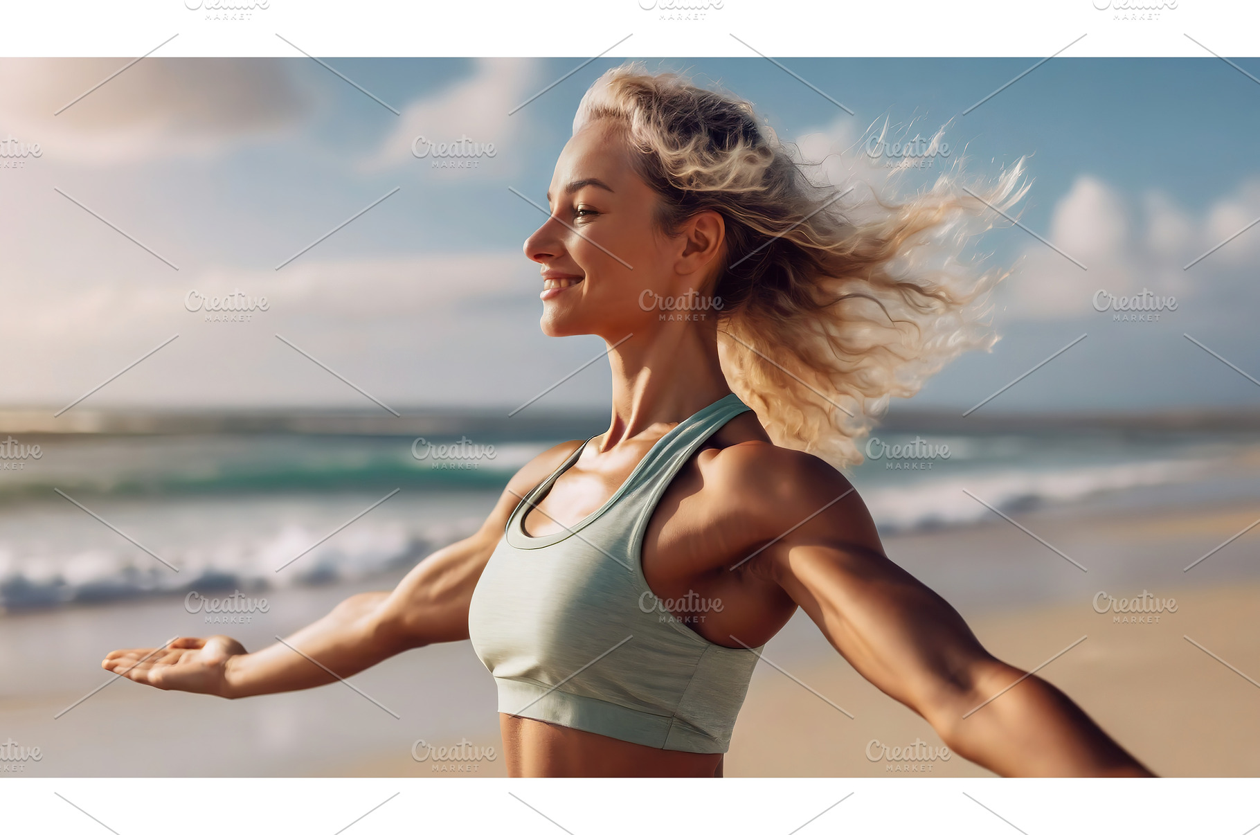 A fit and healthy woman smiling, a Nature Photo by Igor Tichonow