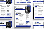 Blue Background Resume CV, a Resume Template by iDoodle Studio (Thumbnail 4 of 4)